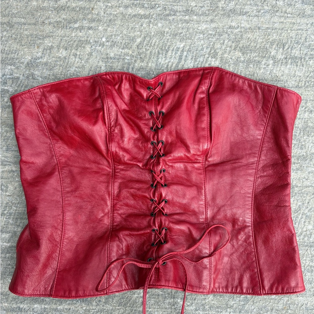 Danier Burgundy Leather Top